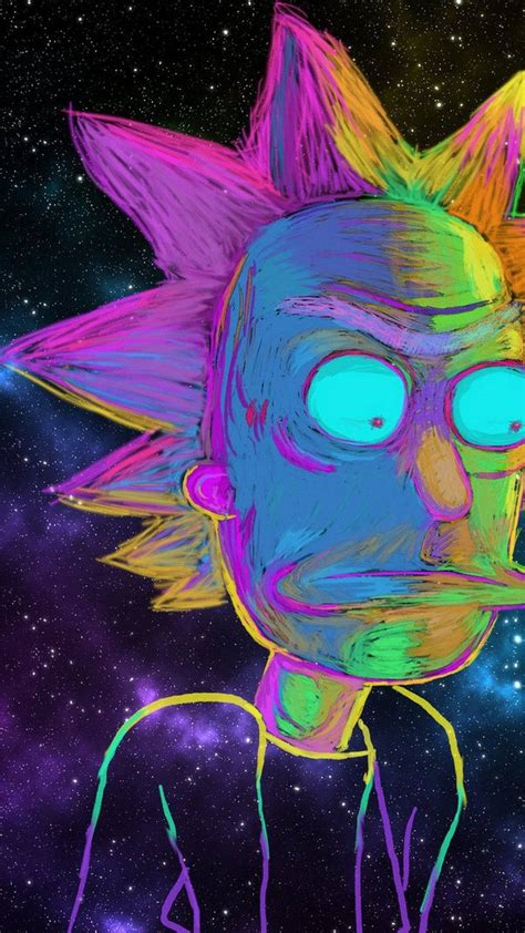 Download Rick And Morty Trippy Psychedelic Face Wallpaper | Wallpapers.com
