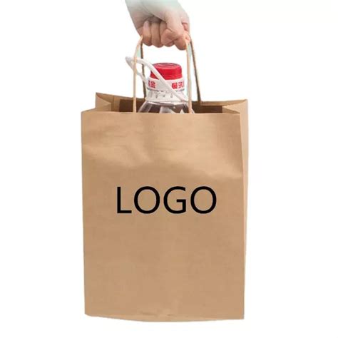 China Custom Simple Logo Printed Environment Friendly Kraft Paper Bags ...