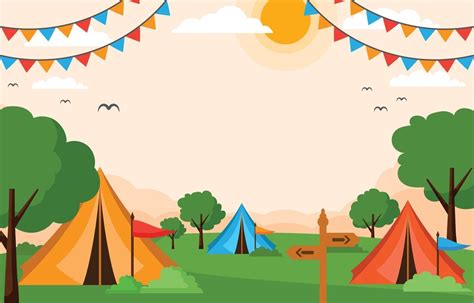 Flat Summer Camping Background 2382274 Vector Art at Vecteezy