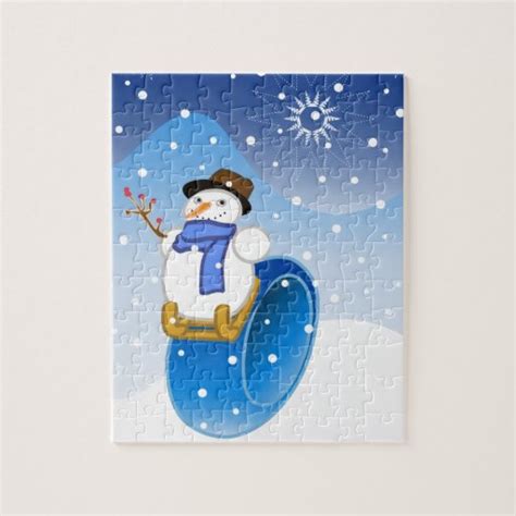 Snowy Snowman Puzzle | Zazzle