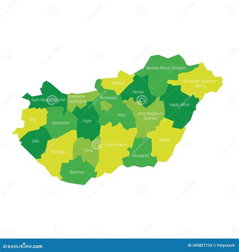 Hungary - Administrative Map of Counties Stock Vector - Illustration of ...