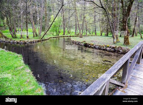 Bosna river in Ilidza at nature park Vrelo Bosne near Sarajevo, Bosnia and Herzegovina Stock ...