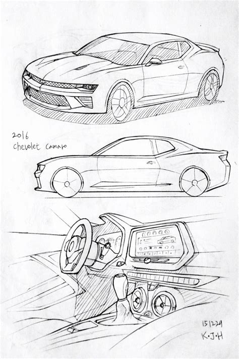 Car drawing 151229. 2016 Chevolet Camaro. Prisma on paper. Kim.J.H ...