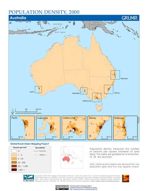 Australian Population Density Map