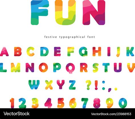 Modern colorful font bright abc letters Royalty Free Vector