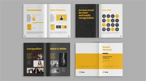 Brand Manual Template with Yellow Accents