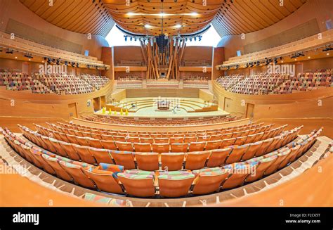 Interior of the Walt Disney Concert Hall designed by Frank Gehry and ...