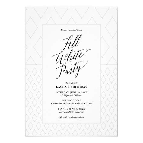 All White Party Invitation | Zazzle | All white party, White party ...