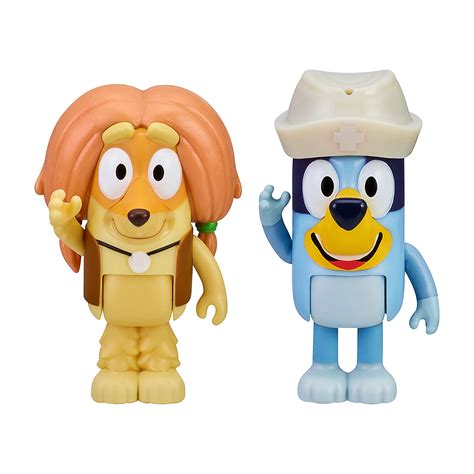 Buy Bluey and Indy Doctors 2 Figure Playset Pack Articulated 2.5 Inch ...