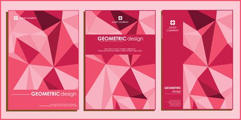 book cover design with gemotric triangle shape and red elegant style ...