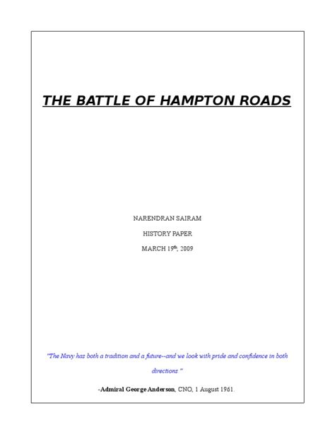 The Battle of Hampton Roads | PDF | American Civil War | Navies