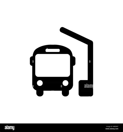 Bus station icon in black. Public bus symbol in flat style isolated on ...