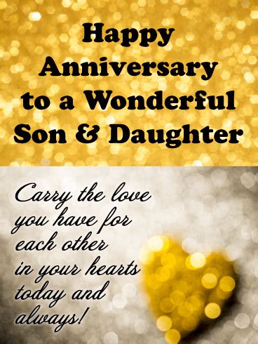 Sparkling Love - Happy Anniversary Card for Son and Daughter | Birthday & Greeting Cards by ...