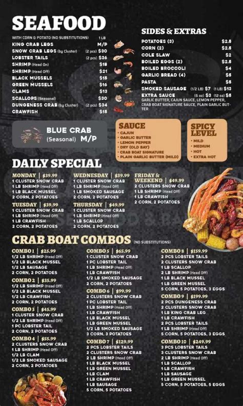 Menu - Crab Boat