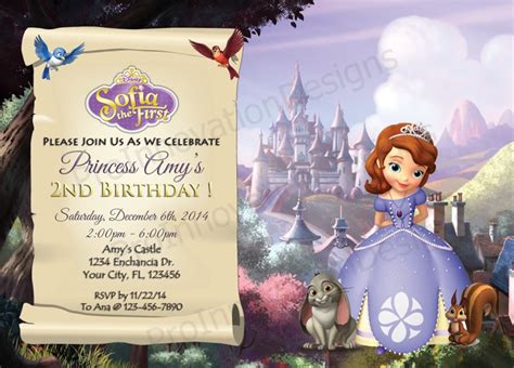 Disney' Sofia the First Invitation. Sofia the First Party Invites. 5x7, 4x6 Digital File ...