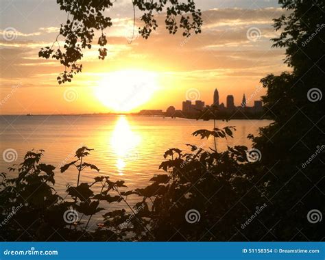 Cleveland sunrise stock photo. Image of view, cleveland - 51158354