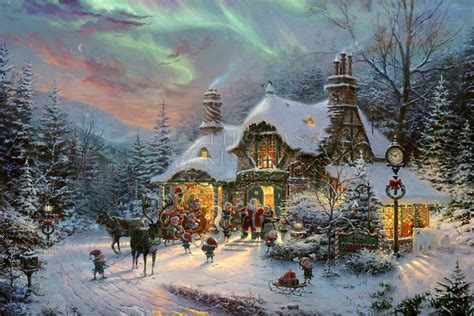 Santa’s Night Before Christmas by Thomas Kinkade Studios – CV Art and Frame