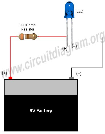 Simple Basic LED Circuit | Circuit Diagram