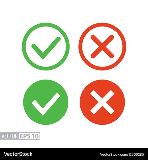 Confirm and deny flat icon logo for web design Vector Image