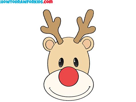 How to Draw Rudolph Face - Easy Drawing Tutorial For Kids