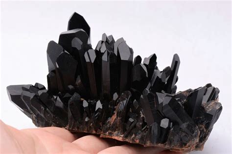 Natural Rare Black Quartz Cluster Crystal - 145 x 87 x 69 mm - 646gm, 1 ...