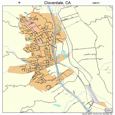 Cloverdale California Street Map 0614190