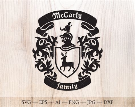 Mccarty Family Crest. Coat of Arms Svg. Heraldic Shield With - Etsy UK