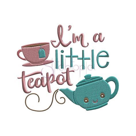 Nursery Rhymes I'm a Little Teapot Embroidery Design - Stitchtopia