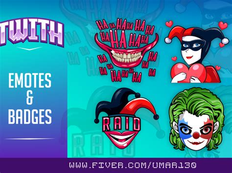 Joker Twitch Sub Badges and Twitch Emotes Drawing & Illustration Digital mindtek.it