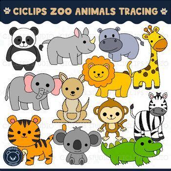 Ciclips Zoo Animals Tracing Clip Art by Ciclips Studio | TPT