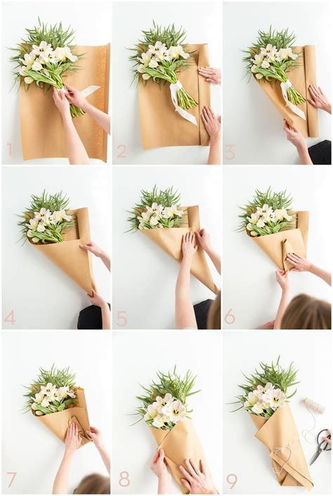 How to wrap your Mother's Day flowers in craft paper! | How to wrap flowers, Diy bouquet, Flower ...