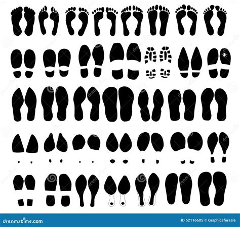 Foot Steps stock vector. Illustration of footwear, foot - 52116605