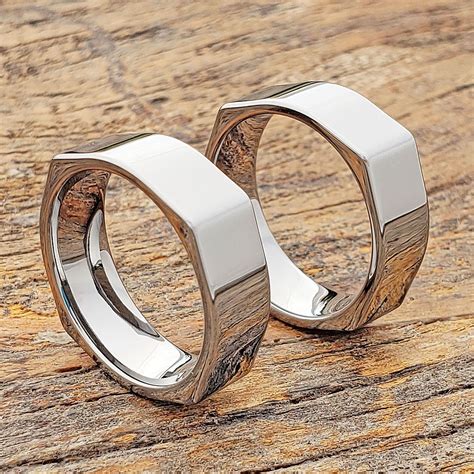 Squared Men Polished Unique Rings - Gorgeous - Forever Metals