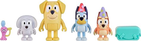 Amazon.com: Bluey Figure 4-Pack, Pass The Parcel 2.5-3 inch, Bingo, Lucky's Dad and Lila ...