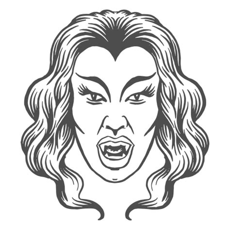 Vampire Halloween Line Art Character PNG & SVG Design For T-Shirts