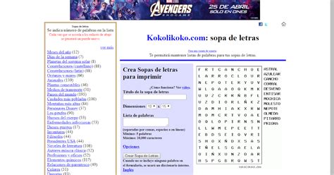 Tecnología educativa. Sexto presencial: Kokolikoko, sopa de letras