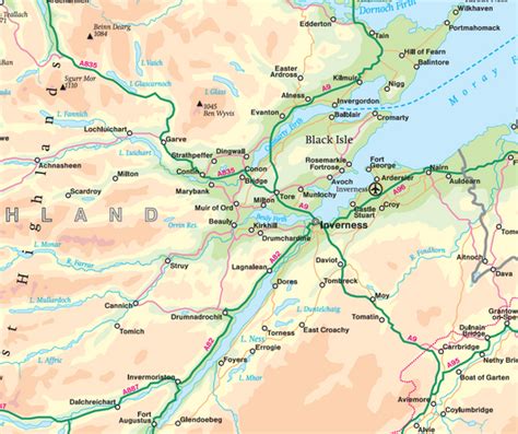 Scotland Road Map - Laminated Wall Map of Scotland