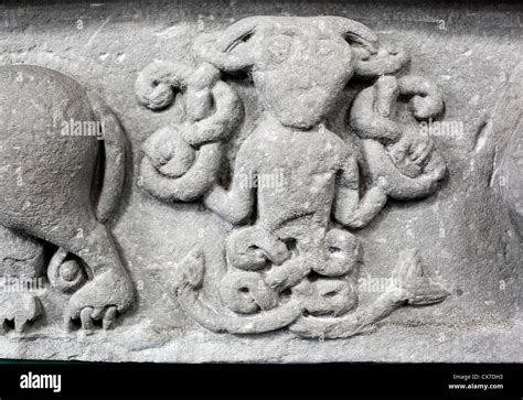 Pictish carved stone, Meigle Sculptured Stone Museum, Meigle, Perth and Kinross, Scotland, UK ...