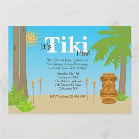 Tiki Invitations | Zazzle NZ