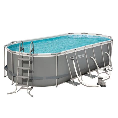 Bestway 18-ft x 9-ft x 48-in Rectangle Above-Ground Pool in the Above-Ground Pools department at ...