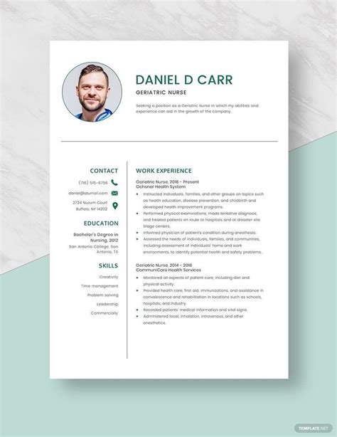 Geriatric Nurse Resume in Pages, Word - Download | Template.net