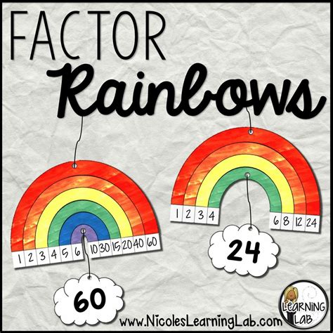 Factor Rainbows - Multiplication Factors | Math classroom, Math activities, Learning math