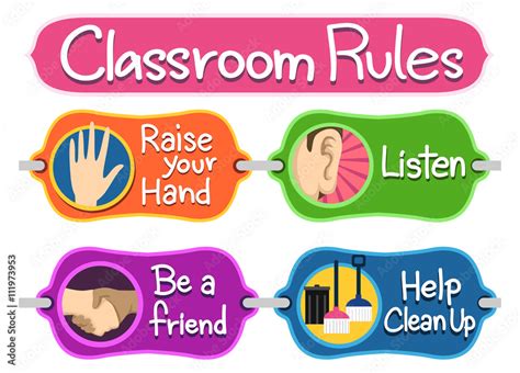 Stockvector Classroom Rules Bulletin Elements | Adobe Stock