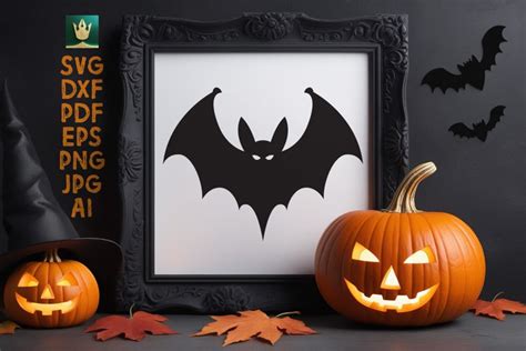 Halloween Bat Silhouette V11 | Spooky SVG for Crafts