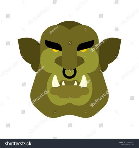 Ogre Face Warrior Isolated Green Goblin Stock Vector (Royalty Free ...