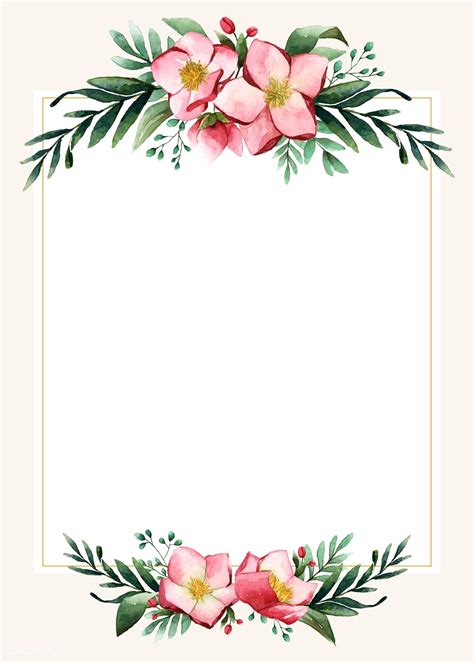 Flowers invitation card template vector | premium image by rawpixel.com / busbus / NingZk V ...