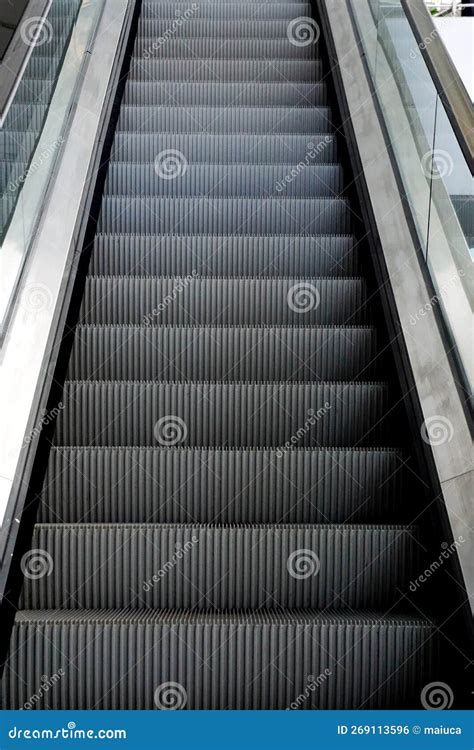 Modern Luxury Escalator with Stairs in the Building Stock Photo - Image of symmetry, escalator ...