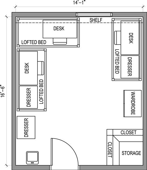 This is my blueprint for my dorm room. | Bedroom flooring, Bedroom floor plans, Floor plans