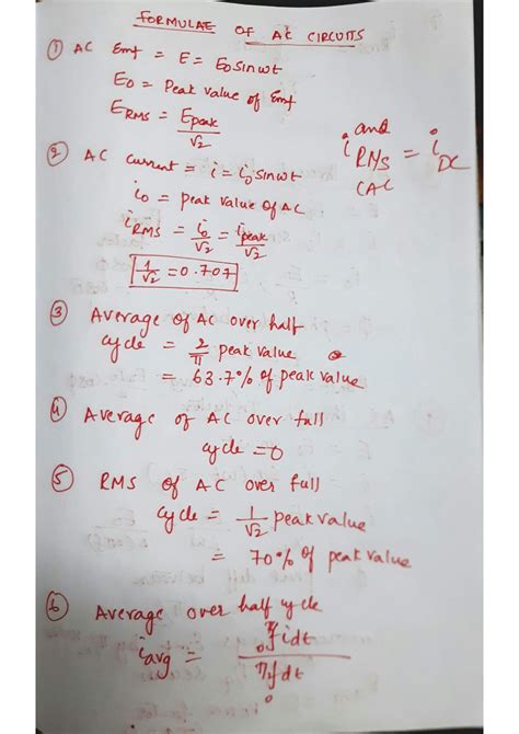 SOLUTION: Ac currents formula (simple explanation)pdf - Studypool