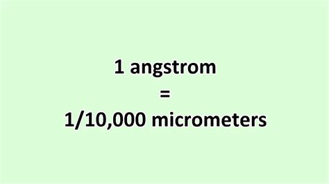 Convert Angstrom to Micrometer - ExcelNotes